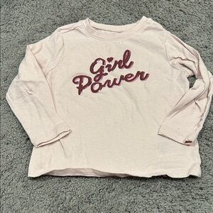 Old Navy Light Pink 'Girl Power' Long Sleeve Tee